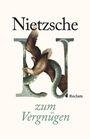 "Nietzsche zum Vergnügen", Verlag "Reclam". Illustration: Ein Adler und eine Schlange in einem großen, stilisierten Buchstaben L.