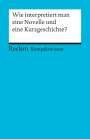 Hans-Dieter Gelfert: Wie interpretiert man eine Novelle und eine Kurzgeschichte?, Buch