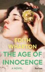 „EDITH WHARTON - THE AGE OF INNOCENCE - A NOVEL“. Gemälde einer Frau mit einer gelben Blume im Haar.