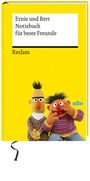 „Ernie und Bert Notizbuch für beste Freunde“ steht oben. Darunter sitzen zwei Figuren in gestreiften Pullovern.