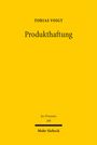 Text: "TOBIAS VOIGT, Produkthaftung, Jus Privatum 288, Mohr Siebeck." Gelber Hintergrund, schwarze Schrift.