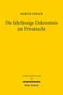 Marvin Straub: Die fahrlässige Unkenntnis im Privatrecht, Buch