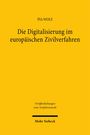 Text: "PIA WOLF Die Digitalisierung im europäischen Zivilverfahren". Gelber Hintergrund, schwarzer Text.