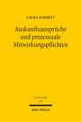Gelber Hintergrund, schwarzer Text: "Laura Schmitt, Auskunftsansprüche und prozessuale Mitwirkungspflichten", unten "Mohr Siebeck".