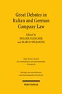 "Great Debates in Italian and German Company Law", edited by Holger Fleischer und Marco Speranzin. Gelber Hintergrund.