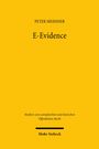 Text: "PETER MEISSNER, E-Evidence, Studien zum europäischen und deutschen Öffentlichen Recht, Mohr Siebeck". Gelber Hintergrund.