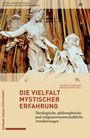 Titel: "DIE VIELFALT MYSTISCHER ERFAHRUNG". Engelstatue mit Frau in Verzückung, goldene Strahlen im Hintergrund.