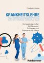 "Krankheitslehre in Stichpunkten: Kompakte Lernhilfen für Klausuren, Prüfungen und Examen in der Pflege." Zwei lächelnde Frauen in Pflegekleidung, medizinische Symbole im Hintergrund.