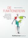 "DIE FUNKTIONIERERIN" von Nilima Chowdhury, mit einem abstrakten, stilisierten Menschen aus geometrischen Formen.