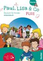 „Paul, Lisa & Co PLUS. Deutsch für Kinder. Arbeitsbuch.“ Illustration und Foto von Kindern in einer fröhlichen Szene.
