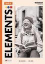 "LEVEL 5" und "ELEMENTS" sind prominent. Eine lachende Person mit Mütze und Brille liest ein Buch.