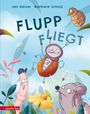 "Flupp fliegt" von Jan Kaiser und Barbara Scholz. Illustration: Insekten und Tiere in fröhlicher Atmosphäre.