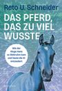 Titel: „Das Pferd, das zu viel wusste“. Ein blaues Pferd vor digitalem Hintergrund.