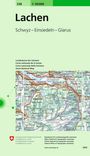 Großer Text: "Lachen". Kleinerer Text: "Schwyz – Einsiedeln – Glarus". Darunter eine detaillierte Landkarte der Region.