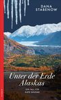 "EIN FALL FÜR KATE SHUGAK" auf einer Herbstlandschaft mit schneebedeckten Bergen und herabhängenden Eiszapfen.