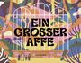 Texte: "EIN GROSSER AFFE", "Vera Gereke", "Nord Süd". Illustration eines Zoogeheges mit bunten Blättern, Tieren und einem Affen.