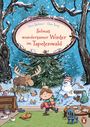„Selmas wundersamer Winter im Tapetenwald“ von Anu Stohner und Dan Tavis. Illustration: Ein Winterwald mit Tieren.