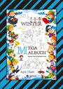 Wolfgang André: Mega Malbuch - Märchenhafte Wintermotive - Lustige Ausmalvorlagen - Winterlandschaft - Sport - Tiere - Häuser, Buch