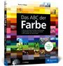 "Das ABC der Farbe" von Markus Wäger. Farbiges, quadratisches Muster. "Das Standardwerk" auf einem grünen Kreis.