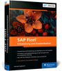 "SAP Fiori: Entwicklung und Erweiterbarkeit", orange Blüten auf dunklem Hintergrund, Buch-Cover von Rheinwerk Publishing.
