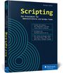 "Scripting: Das Praxisbuch für Administratoren und DevOps-Teams." Dunkelblaues Design mit hellblauen Kreisen.