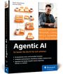 "Agentic AI: So lassen Sie die KI für sich arbeiten." Enthalten sind Illustrationen von Robotern und einem Mann am Laptop.