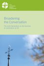Text: "Broadering the Conversation: The Joint Declaration on the Doctrine of Justification at 25." Logo oben links, Kirchturmspitze.