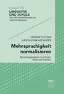Buchcover: "LINGUISTIK UND SCHULE", "Mehrsprachigkeit normalisieren". Grüntöne mit weißen Punkten.