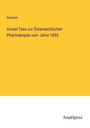 Anonym: Arznei-Taxe zur Österreichischen Pharmakopöe vom Jahre 1855, Buch