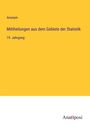 Anonym: Mittheilungen aus dem Gebiete der Statistik, Buch