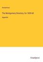 Anonymous: The Montgomery Directory, for 1859-60, Buch