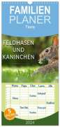 Peter Roder: Familienplaner 2024 - Feldhasen und Kaninchen mit 5 Spalten (Wandkalender, 21 x 45 cm) CALVENDO, KAL