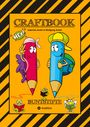 "CRAFTBOOK", darunter "Gabriele André & Wolfgang André", "HEY!", "BUNTSTIFTE", zwei bunte, fröhliche Stifte.
