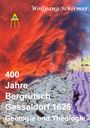 "400 Jahre Bergrutsch Gasseldorf 1625 Geologie und Theologie." Ein roter Himmel und eine Landschaftsillustration.