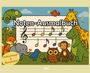 Noten-Ausmalbuch. Violin- und Bassschlüssel. Freunde Natur, mit Affe, Eule, Elefant und Giraffe. Ideal für Kinder.