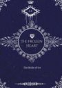 Text: "A.K," "THE FROZEN HEART," "The Bride of Ice." Verzierungen mit floralen Mustern und Herzsymbol.
