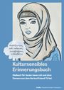 "Kultursensibles Erinnerungsbuch: Malbuch für Senior:innen mit und ohne Demenz. Zeichnung einer Frau mit Kopftuch."