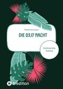 "Die 03.17 Nacht" steht in einem weißen Feld, darunter "Schuld kennt keine Verjährung". Illustration mit tropischen Blättern.