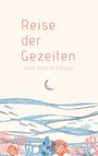 Text: "Reise der Gezeiten" - Anna-Valerie Edegger. Eine Illustration mit Wellen, Fischen und Korallen in blau und orange.