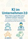 „KI im Unternehmen 2.0“ mit Icons: Roboter, Mensch, Waage. Titel und Begriffe: GENERIC AI, AGENTIC AI, AI-AGENTS, BIAS.