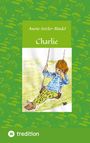"Anette Setzler-Bändel, Charlie." Illustration: Kind auf Schaukel, grüner Hintergrund mit Pilzmotiven.