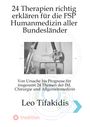 „24 Therapien richtig erklären für die FSP Humanmedizin.“ Schwarz-weißes Stethoskopbild, Name: Leo Tifakidis.