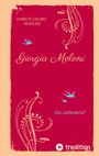 "Enrico Georg Mahler, Giorgia Meloni, Ein Liebesbrief." Rotes Cover mit floralen Mustern und zwei blauen Vögeln.