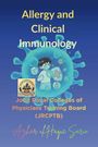 „Allergy and Clinical Immunology“, Illustration eines Kindes mit Maske und Schild, umgeben von Viren, JRCTPB-Text.