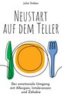 "Neustart auf dem Teller" von Julia Stüber. Illustration: Teller mit Messer und Gabel, minimalistisch gestaltet.