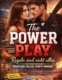 "The Power Play. Regeln sind nicht alles. Prickelnde College-Sports-Romance." Mann und Frau nah in sportlicher Atmosphäre.