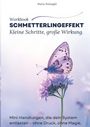 Titel: "WORKBOOK SCHMETTERLINGSEFFEKT." Ein lila Schmetterling sitzt auf einer blühenden Blume.