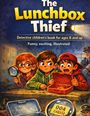 „The Lunchbox Thief“ steht oben. Drei Kinder, eines mit Lupe, blicken besorgt auf leere Brotdosen.