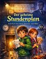 "Der geheime Stundenplan" Kinderbuch ab 8 | Rätsel, Abenteuer, viele Bilder. Illustration: Drei Kinder in einem mystischen Keller.