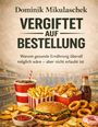 „Dominik Mikulaschek, VERGIFTET AUF BESTELLUNG. Ungesundes Essen wie Burger, Pommes, Cola vor einem Supermarktregal.“